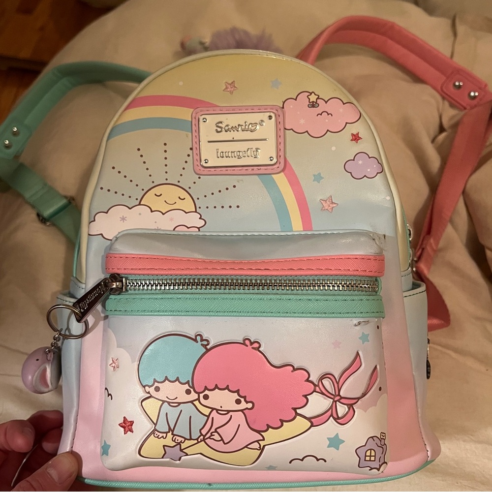 Sanrio X loungefly mini backpack flying twin stars